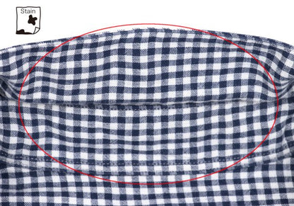 Papas Cotton Linen Gingham Check Shirt Navy Size M