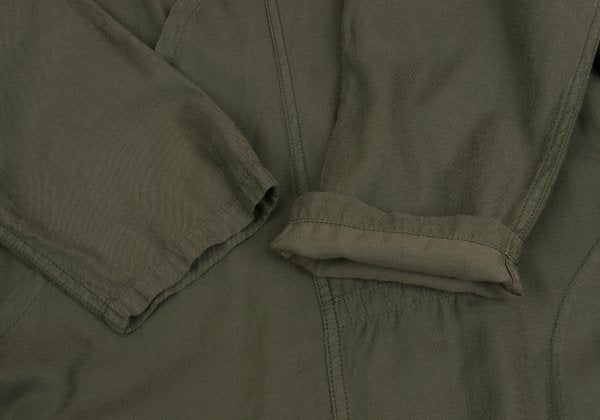 zucca Cotton Blend Snap Button 7-Sleeve Dress Khaki Size M