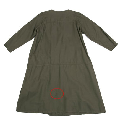 zucca Cotton Blend Snap Button 7-Sleeve Dress Khaki Size M