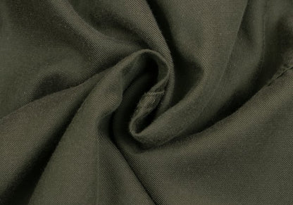 zucca Cotton Blend Snap Button 7-Sleeve Dress Khaki Size M