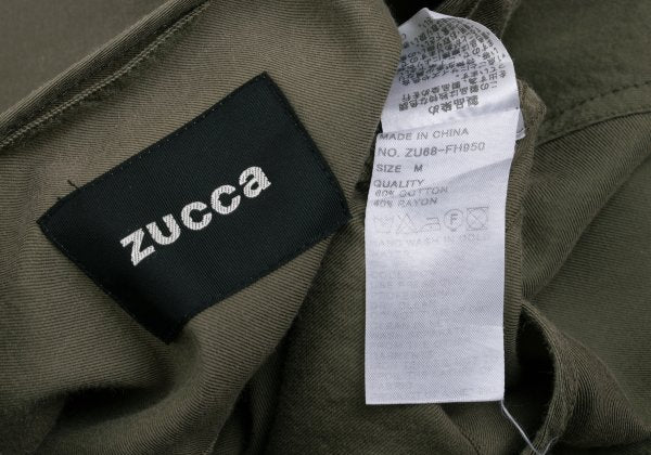 zucca Cotton Blend Snap Button 7-Sleeve Dress Khaki Size M