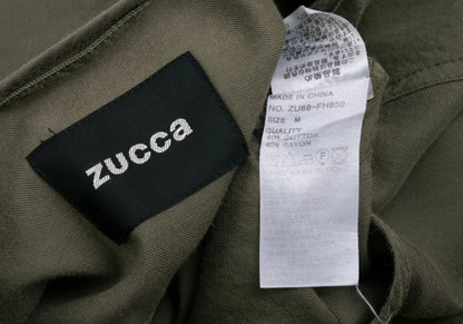 zucca Cotton Blend Snap Button 7-Sleeve Dress Khaki Size M