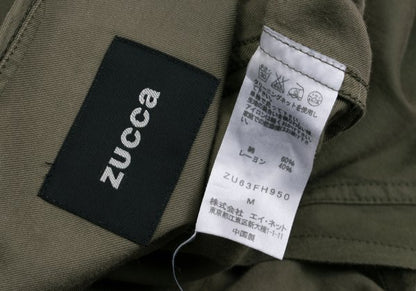 zucca Cotton Blend Snap Button 7-Sleeve Dress Khaki Size M