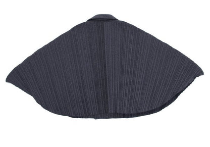 PLEATS PLEASE Felt-like Polyester Poncho Coat Gray Size 3
