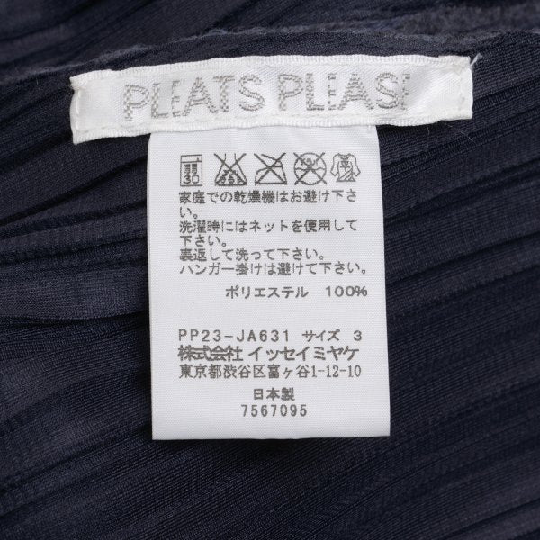 PLEATS PLEASE Felt-like Polyester Poncho Coat Gray Size 3