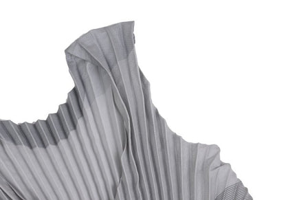 ISSEY MIYAKE Pleated Waist Cord Sleeveless Tunic Gray Blouse Size 2