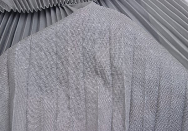 ISSEY MIYAKE Pleated Waist Cord Sleeveless Tunic Gray Blouse Size 2