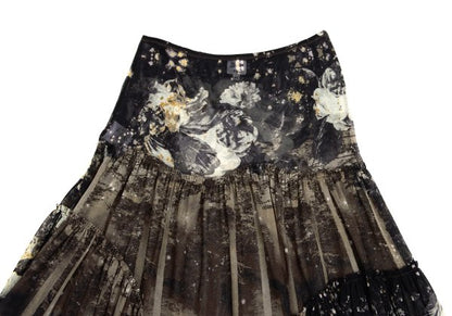 Jean Paul GAULTIER FEMME Floral Power Skirt Black Size 40