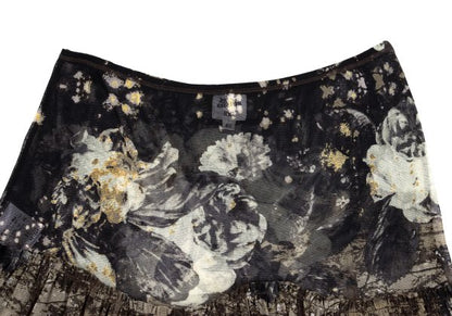 Jean Paul GAULTIER FEMME Floral Power Skirt Black Size 40