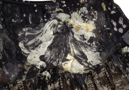 Jean Paul GAULTIER FEMME Floral Power Skirt Black Size 40