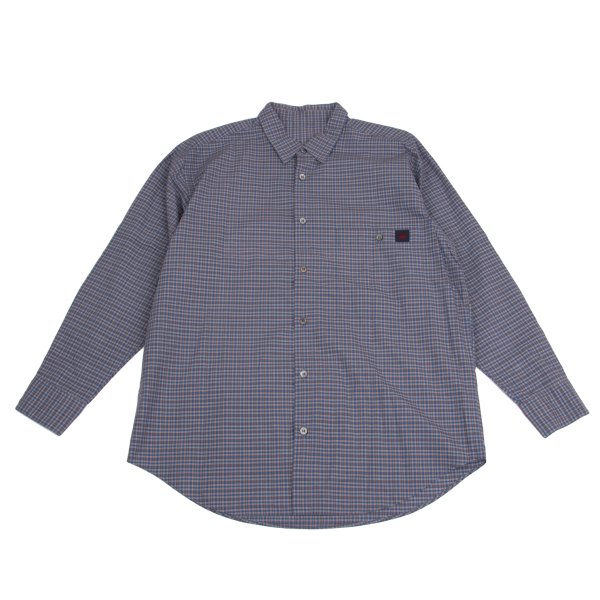 Papas Cotton Logo Patch Check Shirt Blue Multi Size M