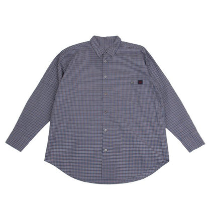 Papas Cotton Logo Patch Check Shirt Blue Multi Size M