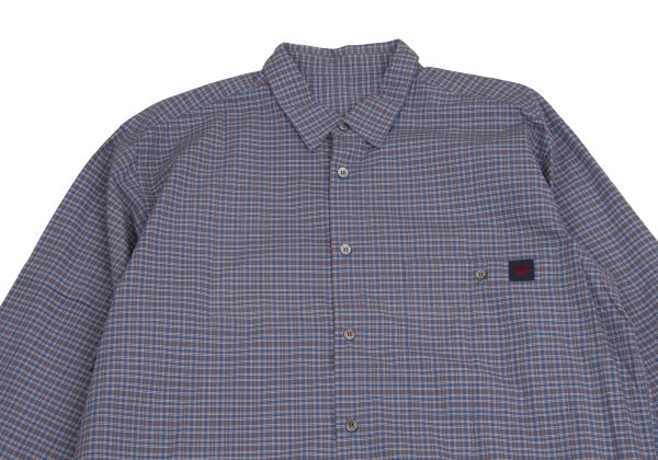 Papas Cotton Logo Patch Check Shirt Blue Multi Size M