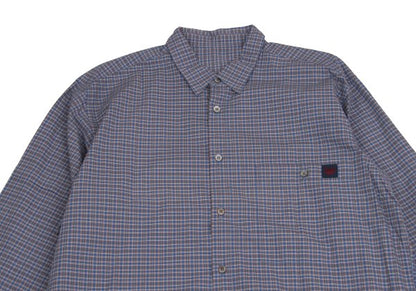 Papas Cotton Logo Patch Check Shirt Blue Multi Size M
