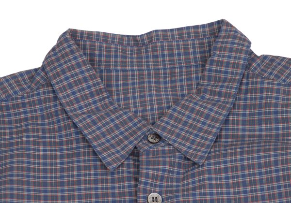 Papas Cotton Logo Patch Check Shirt Blue Multi Size M