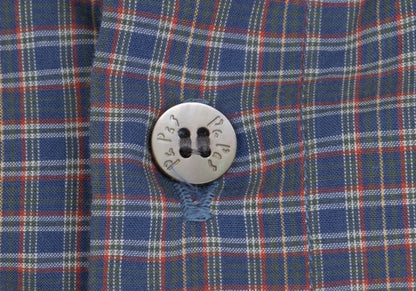 Papas Cotton Logo Patch Check Shirt Blue Multi Size M