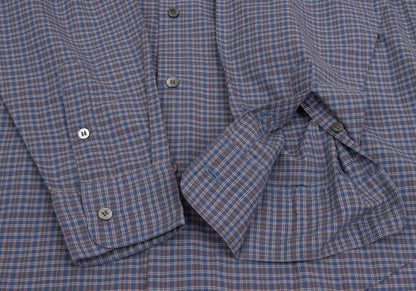 Papas Cotton Logo Patch Check Shirt Blue Multi Size M