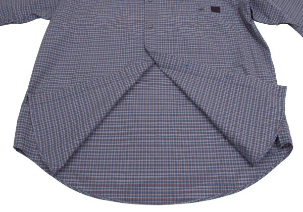 Papas Cotton Logo Patch Check Shirt Blue Multi Size M