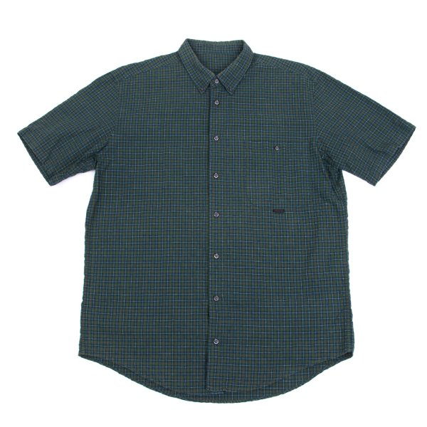 Papas Green Anchor Check S/S Button-Down Shirt Size 48M