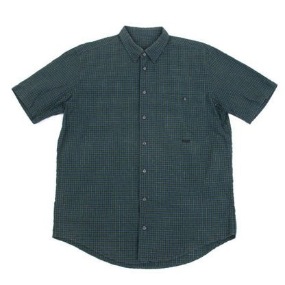 Papas Green Anchor Check S/S Button-Down Shirt Size 48M