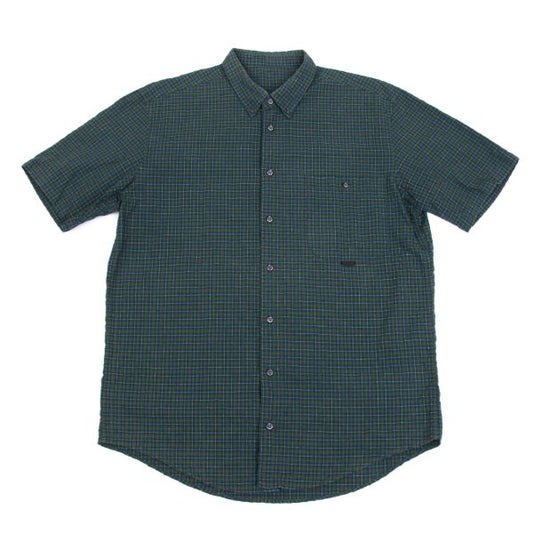 Papas Green Anchor Check S/S Button-Down Shirt Size 48M