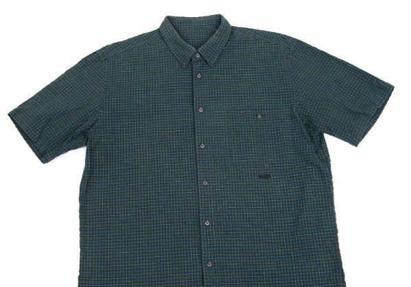 Papas Green Anchor Check S/S Button-Down Shirt Size 48M
