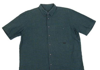 Papas Green Anchor Check S/S Button-Down Shirt Size 48M