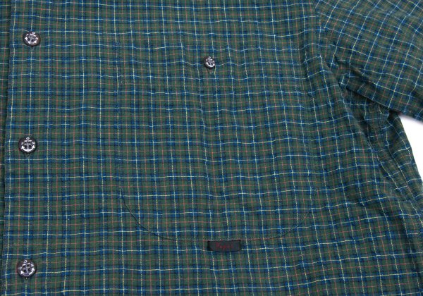 Papas Green Anchor Check S/S Button-Down Shirt Size 48M