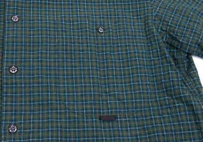 Papas Green Anchor Check S/S Button-Down Shirt Size 48M