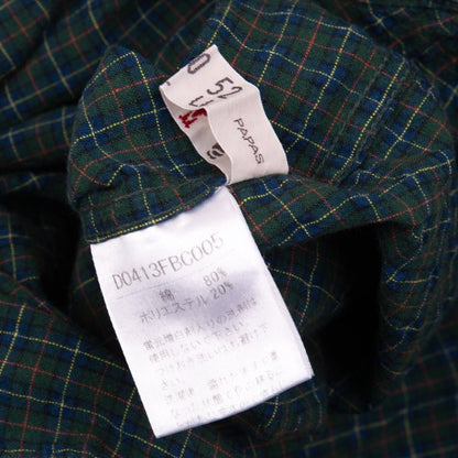 Papas Green Anchor Check S/S Button-Down Shirt Size 48M