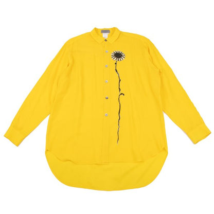 Yohji Yamamoto POUR HOMME Floral Print Shirt Yellow Size M