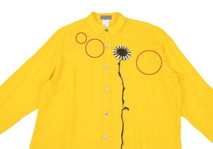 Yohji Yamamoto POUR HOMME Floral Print Shirt Yellow Size M