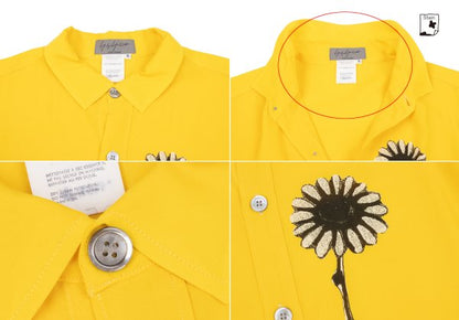 Yohji Yamamoto POUR HOMME Floral Print Shirt Yellow Size M
