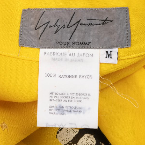 Yohji Yamamoto POUR HOMME Floral Print Shirt Yellow Size M