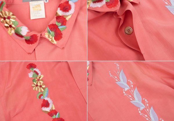 Yohji Yamamoto POUR HOMME Floral Pink Multi Shirt Size M