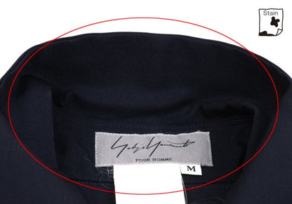 Yohji Yamamoto POUR HOMME Wool Zip Pocket Shirt Navy Size M