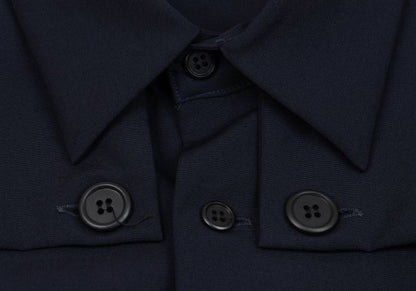 Yohji Yamamoto POUR HOMME Wool Zip Pocket Shirt Navy Size M