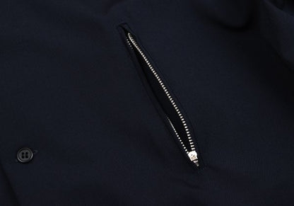 Yohji Yamamoto POUR HOMME Wool Zip Pocket Shirt Navy Size M