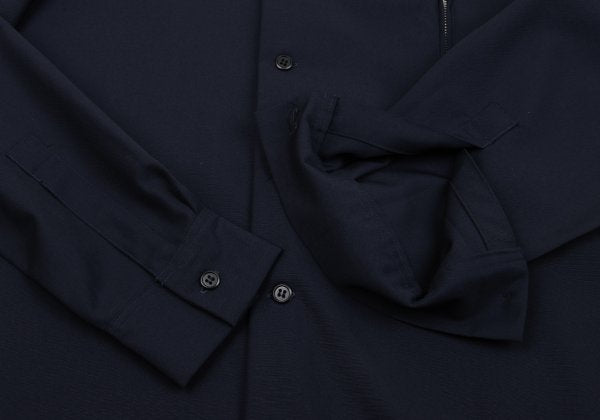 Yohji Yamamoto POUR HOMME Wool Zip Pocket Shirt Navy Size M