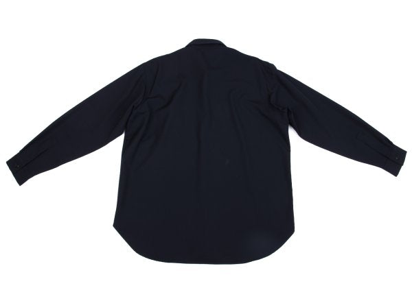 Yohji Yamamoto POUR HOMME Wool Zip Pocket Shirt Navy Size M