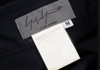 Yohji Yamamoto POUR HOMME Wool Zip Pocket Shirt Navy Size M