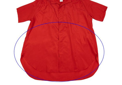 Yohji Yamamoto POUR HOMME Gathered Open Shirt Red Size M