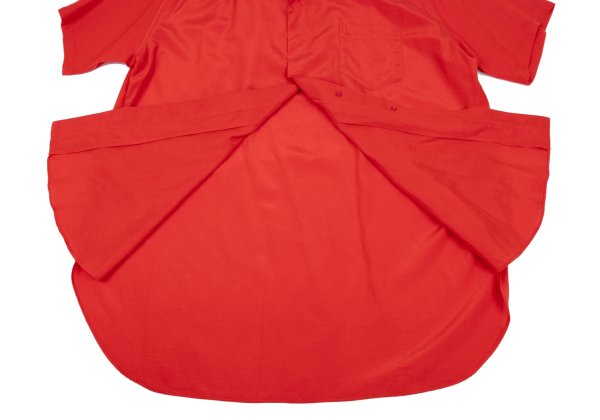 Yohji Yamamoto POUR HOMME Gathered Open Shirt Red Size M