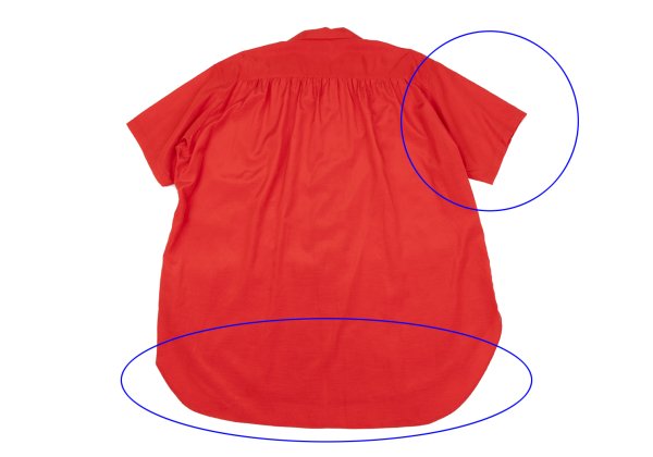 Yohji Yamamoto POUR HOMME Gathered Open Shirt Red Size M