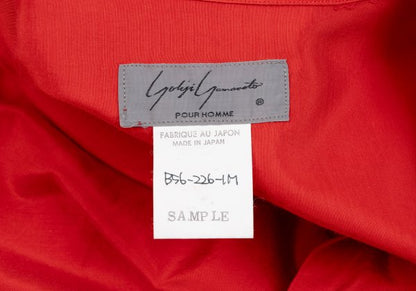 Yohji Yamamoto POUR HOMME Gathered Open Shirt Red Size M