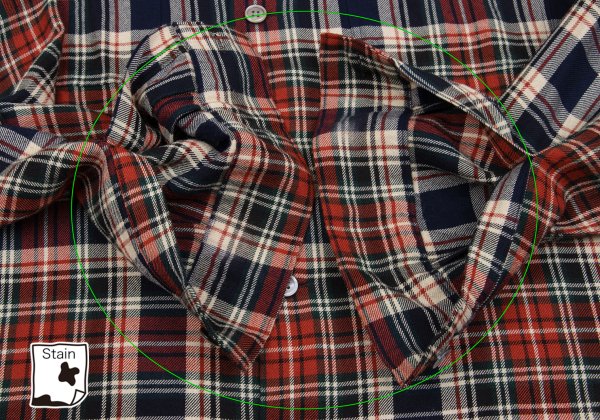 Yohji Yamamoto POUR HOMME Rayon Wool Check Red Navy Shirt Size M