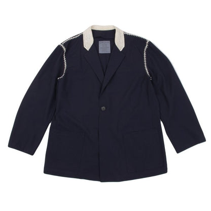 Yohji Yamamoto POUR HOMME 91SS Crochet Jacket Blue Size M