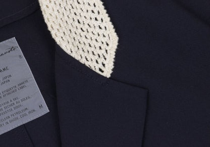 Yohji Yamamoto POUR HOMME 91SS Crochet Jacket Blue Size M