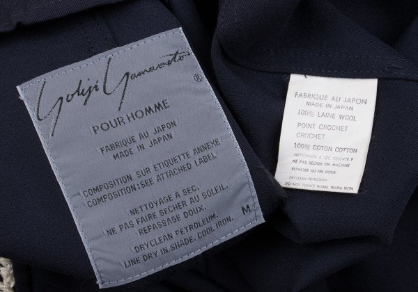 Yohji Yamamoto POUR HOMME 91SS Crochet Jacket Blue Size M