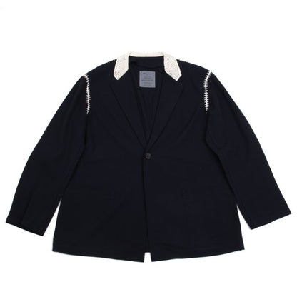 Yohji Yamamoto POUR HOMME 91SS Crochet Jacket Blue Size M